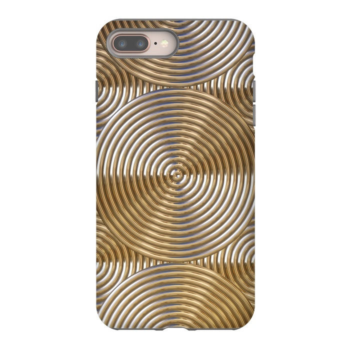 iPhone 7 plus StrongFit Shiny Golden Metal Embossed Circles 2 by Andrea Haase