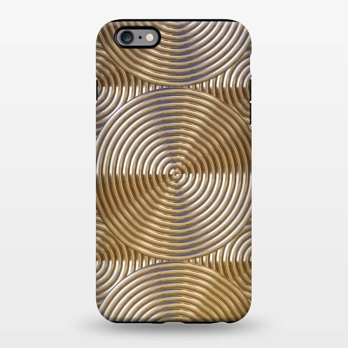 iPhone 6/6s plus StrongFit Shiny Golden Metal Embossed Circles 2 by Andrea Haase