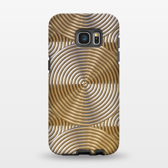 Galaxy S7 EDGE StrongFit Shiny Golden Metal Embossed Circles 2 by Andrea Haase