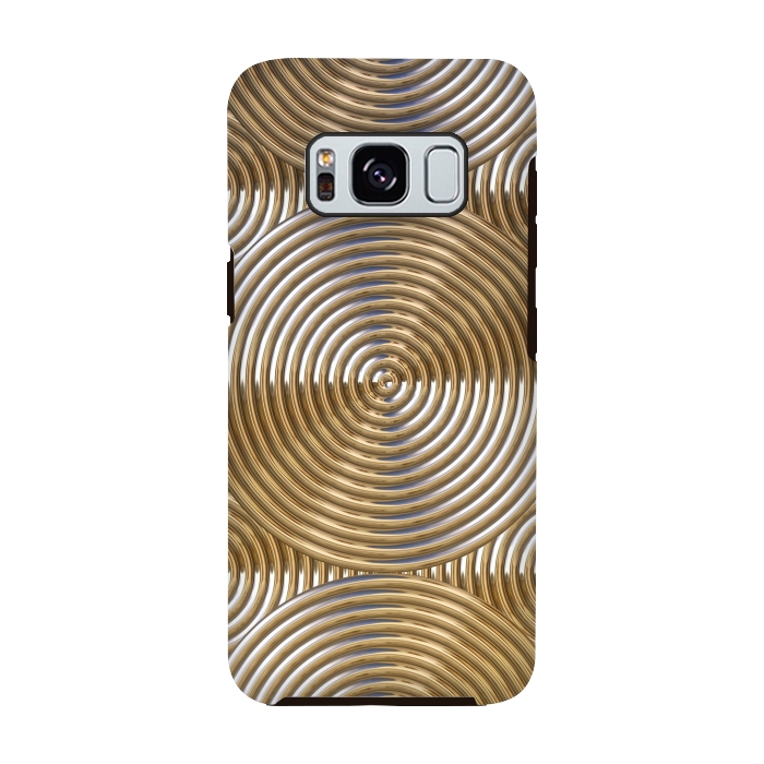 Galaxy S8 StrongFit Shiny Golden Metal Embossed Circles 2 by Andrea Haase