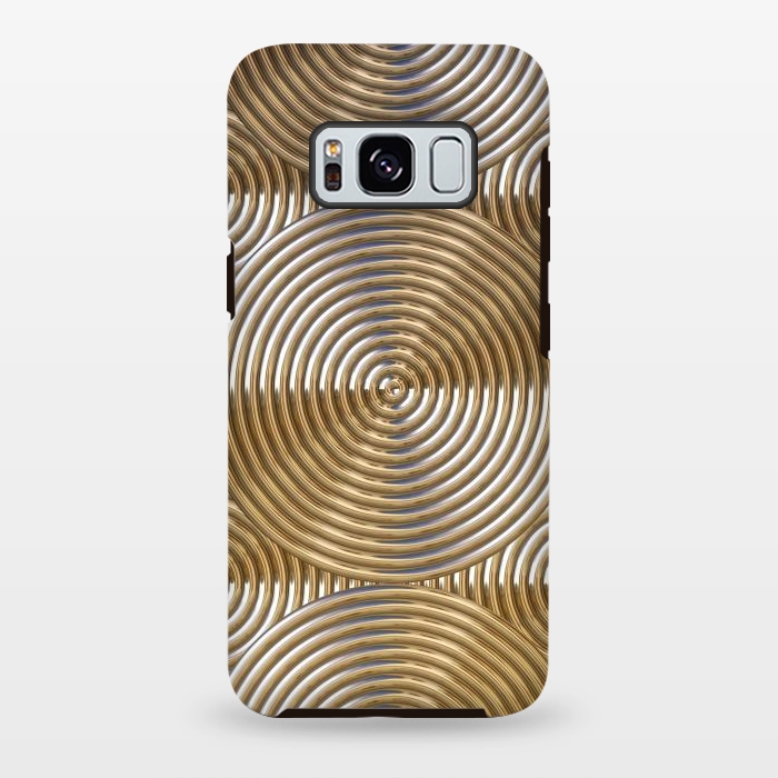 Galaxy S8 plus StrongFit Shiny Golden Metal Embossed Circles 2 by Andrea Haase