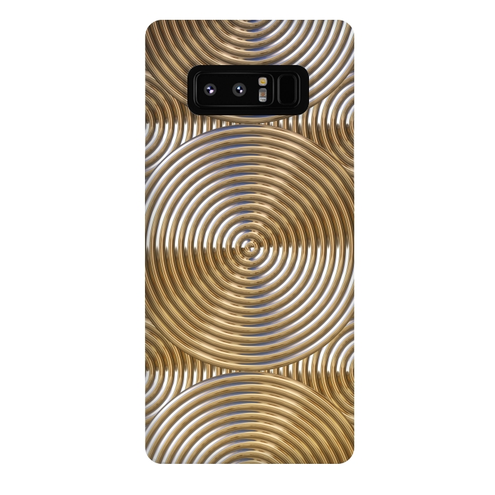 Galaxy Note 8 StrongFit Shiny Golden Metal Embossed Circles 2 by Andrea Haase