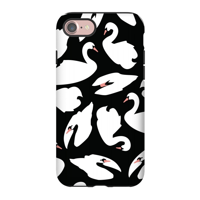 iPhone 7 StrongFit White Swans On Black by Jelena Obradovic