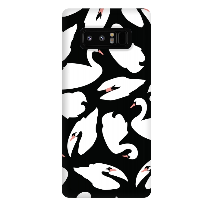 Galaxy Note 8 StrongFit White Swans On Black by Jelena Obradovic