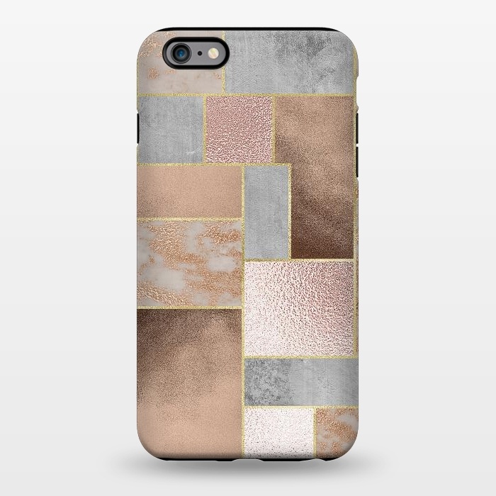 iPhone 6/6s plus StrongFit Rose Gold Copper and Concrete Abstract Geometrical Pattern by  Utart