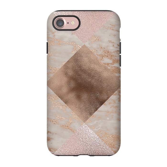 iPhone 7 StrongFit Rose Gold and Marble Quadrangle Pattern by  Utart