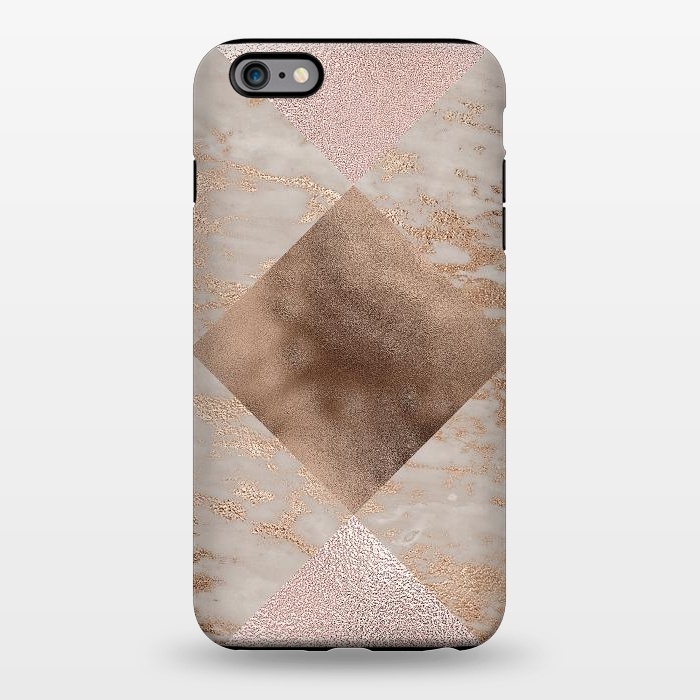 iPhone 6/6s plus StrongFit Rose Gold and Marble Quadrangle Pattern by  Utart