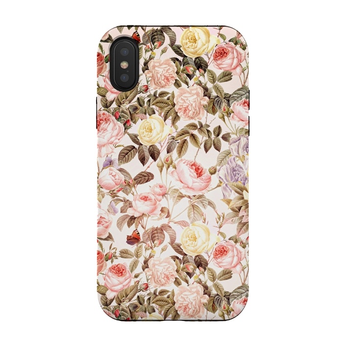 iPhone Xs / X StrongFit Vintage Roses Pattern by  Utart
