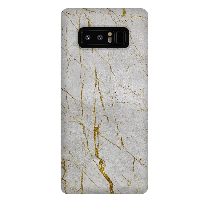 Galaxy Note 8 StrongFit Golden Marble Veins On Concrete 2 by Andrea Haase