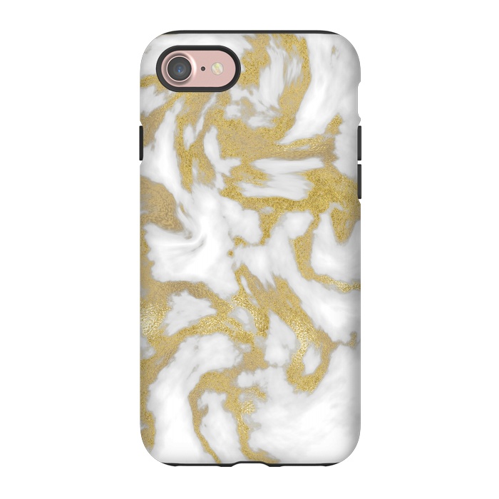 iPhone 7 StrongFit White Gold Faux Marble by Andrea Haase