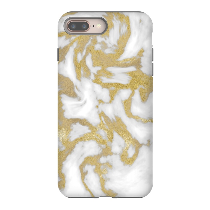 iPhone 7 plus StrongFit White Gold Faux Marble by Andrea Haase