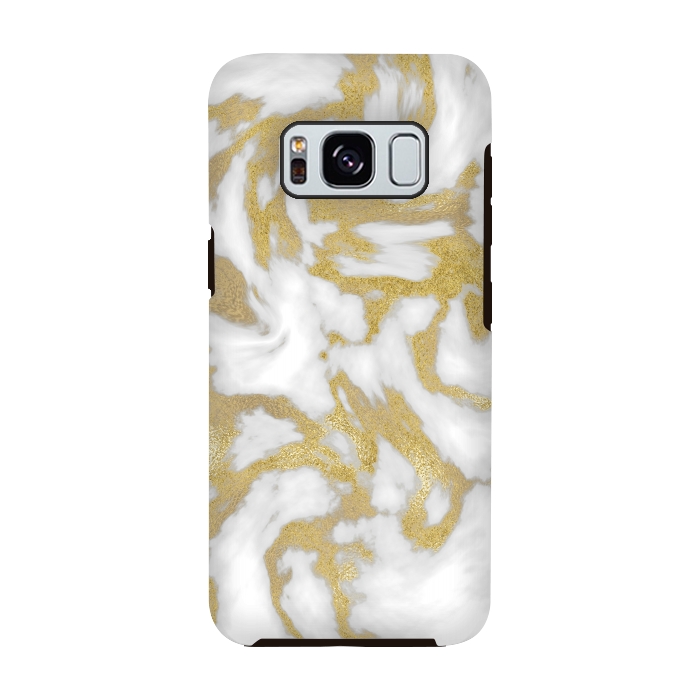 Galaxy S8 StrongFit White Gold Faux Marble by Andrea Haase