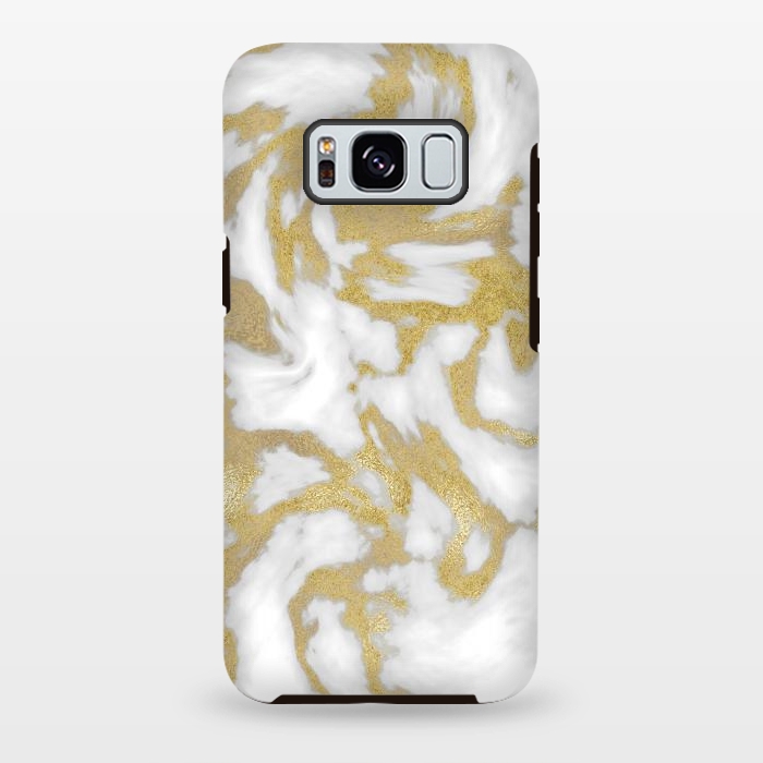 Galaxy S8 plus StrongFit White Gold Faux Marble by Andrea Haase