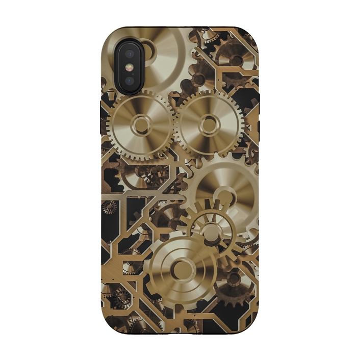 iPhone Xs / X StrongFit Steampunk Gold by Andrea Haase