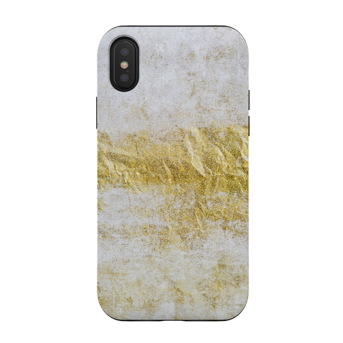 iPhone Xs / X StrongFit Concrete And Gold 2 by Andrea Haase