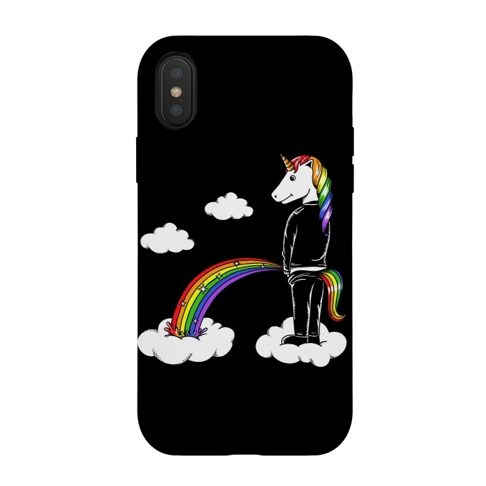 iPhone Xs / X StrongFit Unicorn Rainbow by Coffee Man