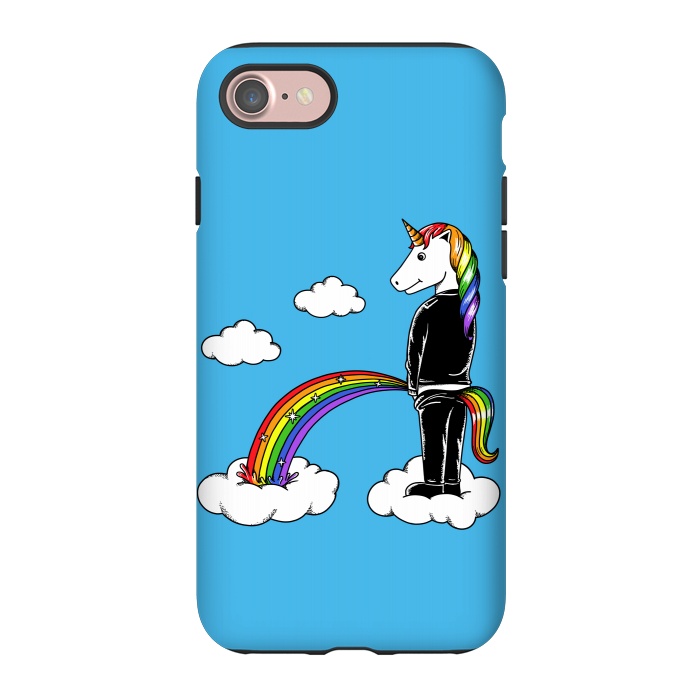 iPhone 7 StrongFit Unicorn Rainbow Blue by Coffee Man