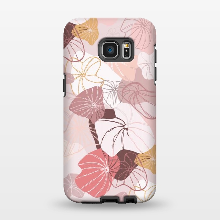 Galaxy S7 EDGE StrongFit Abstract Dandelion Seeds on Pink by Paula Ohreen