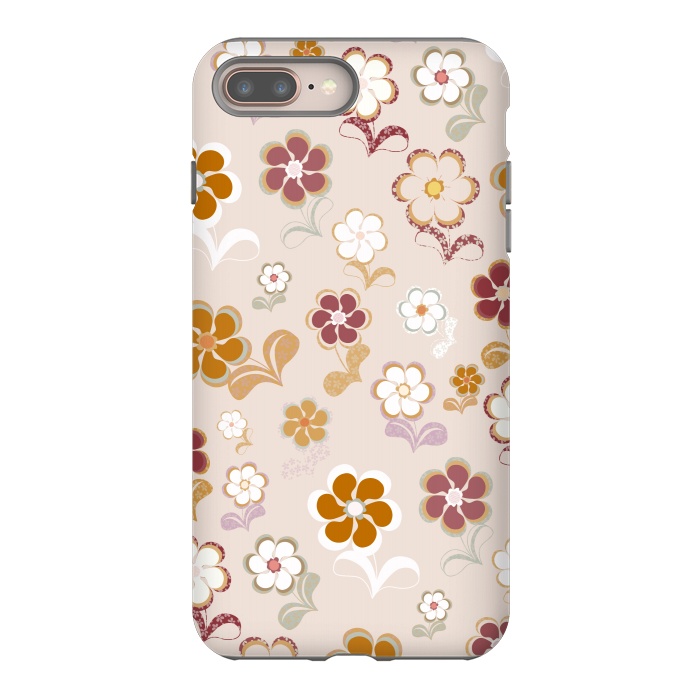 iPhone 7 plus StrongFit 60s Flowers on Light Pink by Paula Ohreen