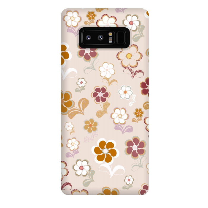 Galaxy Note 8 StrongFit 60s Flowers on Light Pink by Paula Ohreen