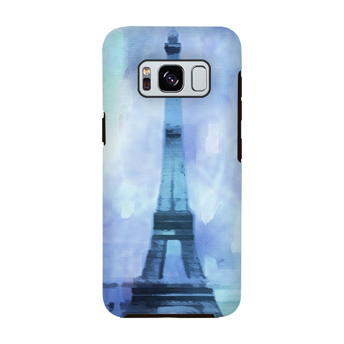 Galaxy S8 StrongFit Blue Paris Watercolor  by Andrea Haase
