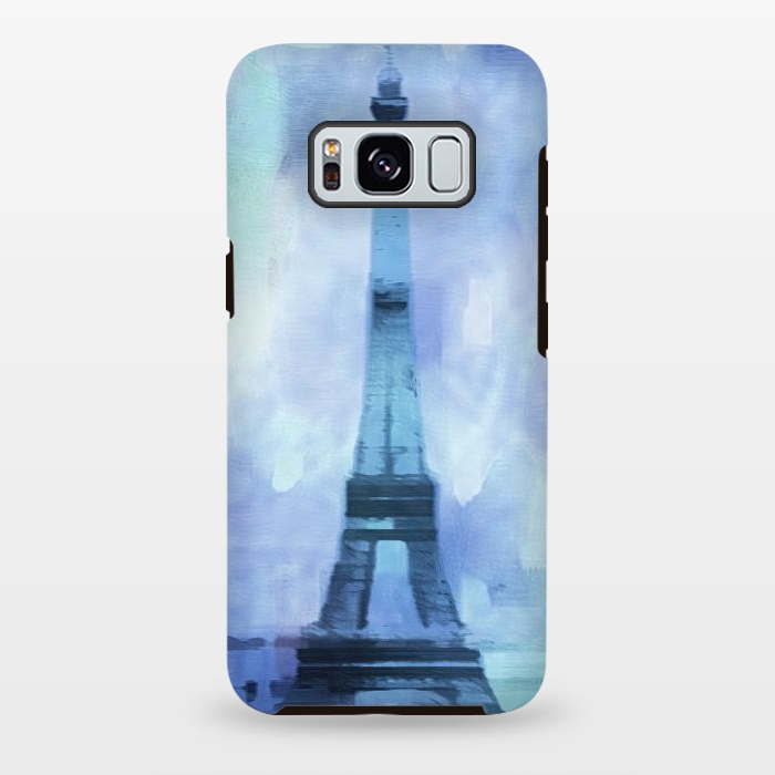Galaxy S8 plus StrongFit Blue Paris Watercolor  by Andrea Haase