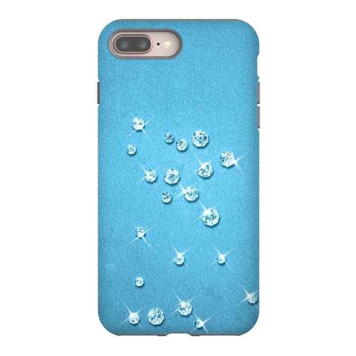 iPhone 7 plus StrongFit Sparkling Rhinestones on Blue by Andrea Haase