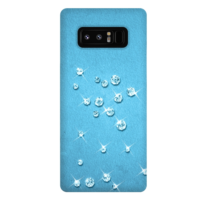 Galaxy Note 8 StrongFit Sparkling Rhinestones on Blue by Andrea Haase