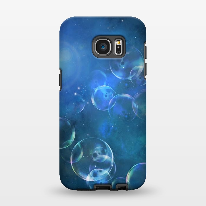 Galaxy S7 EDGE StrongFit Surreal Blue Bubbles by Andrea Haase