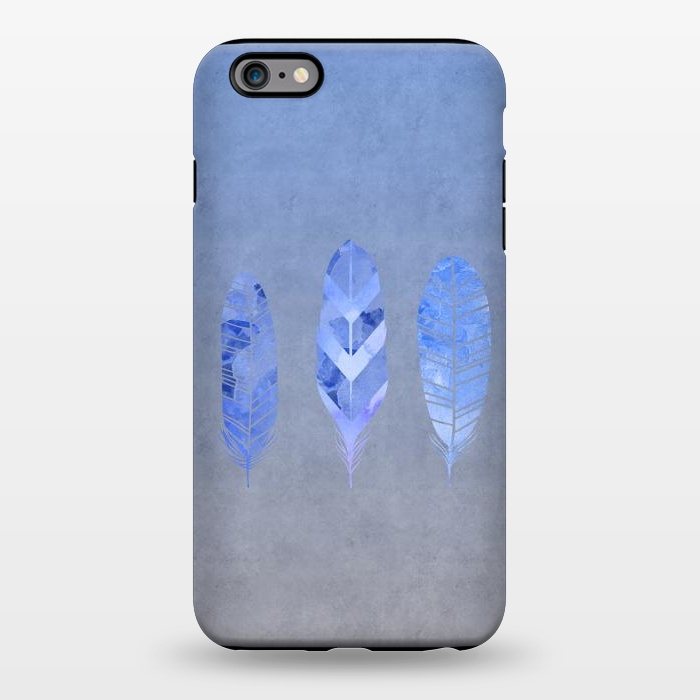 iPhone 6/6s plus StrongFit Blue Watercolor Feathers by Andrea Haase