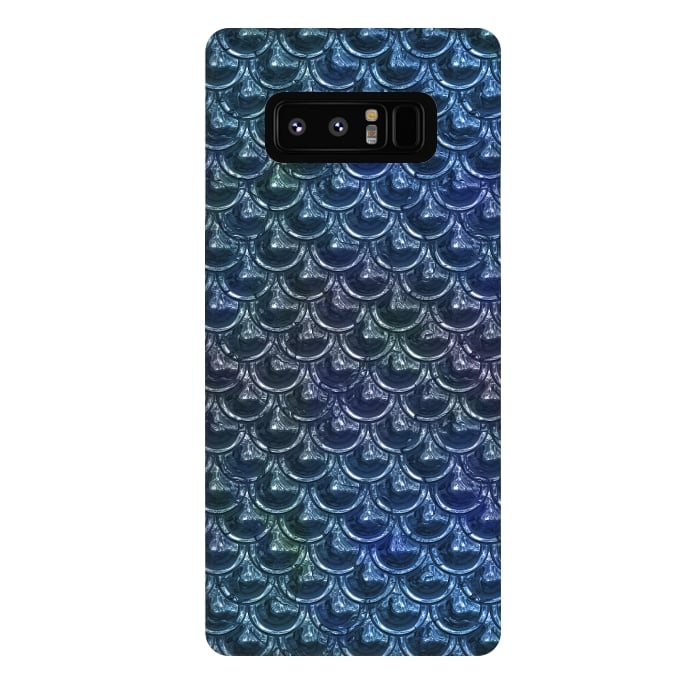 Galaxy Note 8 StrongFit Shimmering Blue Metallic Scales by Andrea Haase