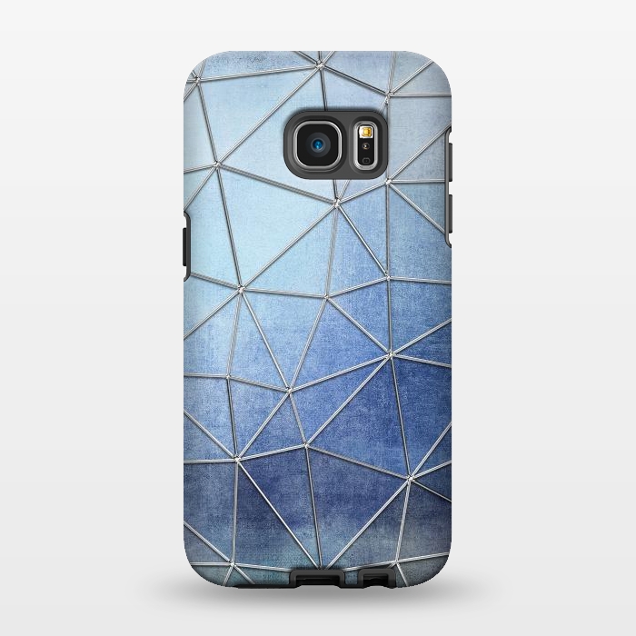 Galaxy S7 EDGE StrongFit Blue Triangles 2 by Andrea Haase