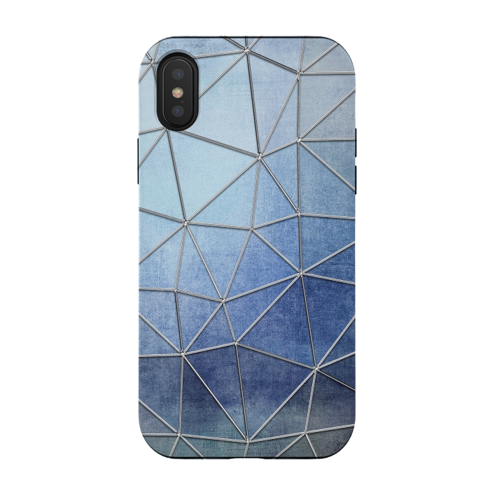 iPhone Xs / X StrongFit Blue Triangles 2 by Andrea Haase