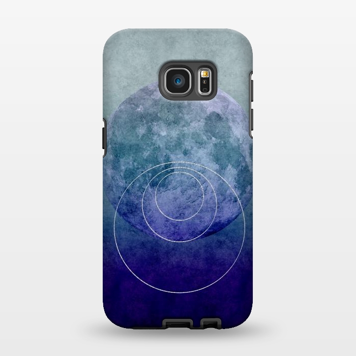 Galaxy S7 EDGE StrongFit Blue Abstract Moon by Andrea Haase