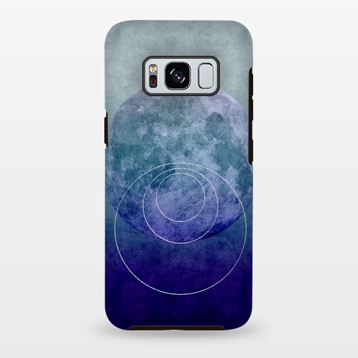 Galaxy S8 plus StrongFit Blue Abstract Moon by Andrea Haase