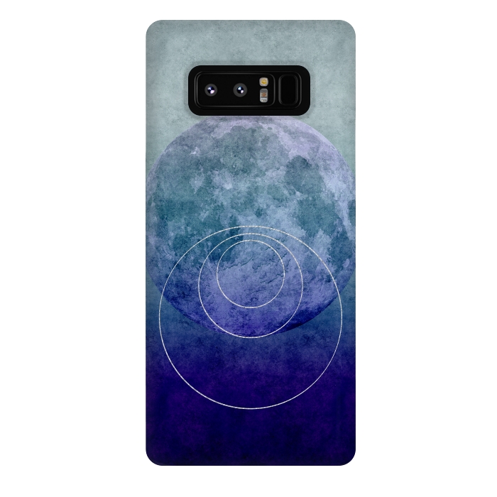 Galaxy Note 8 StrongFit Blue Abstract Moon by Andrea Haase