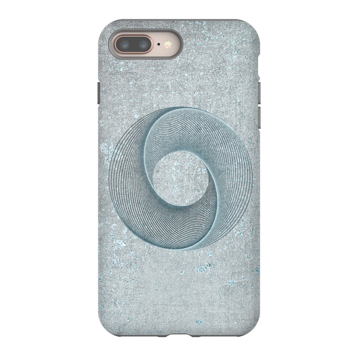 iPhone 7 plus StrongFit Teal Line Art Circle  by Andrea Haase