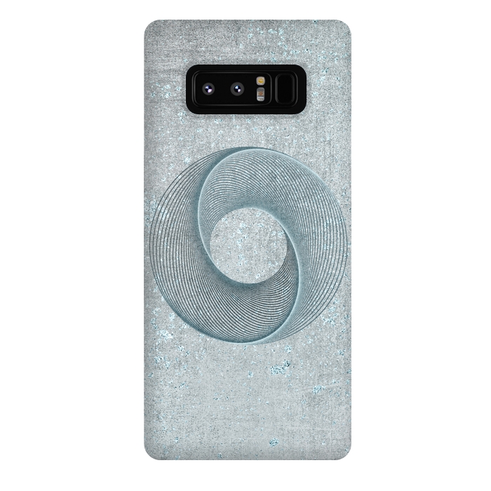 Galaxy Note 8 StrongFit Teal Line Art Circle  by Andrea Haase
