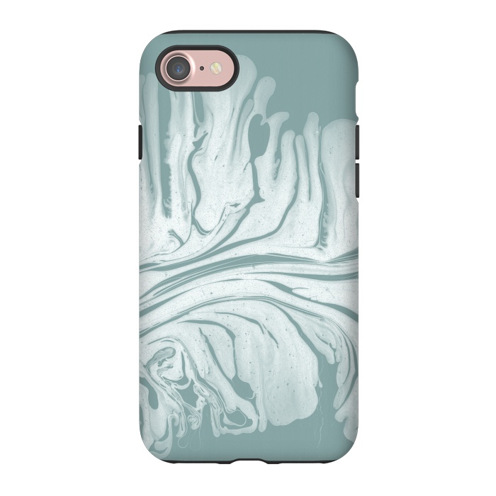 iPhone 7 StrongFit Teal Liquid Paint by Andrea Haase
