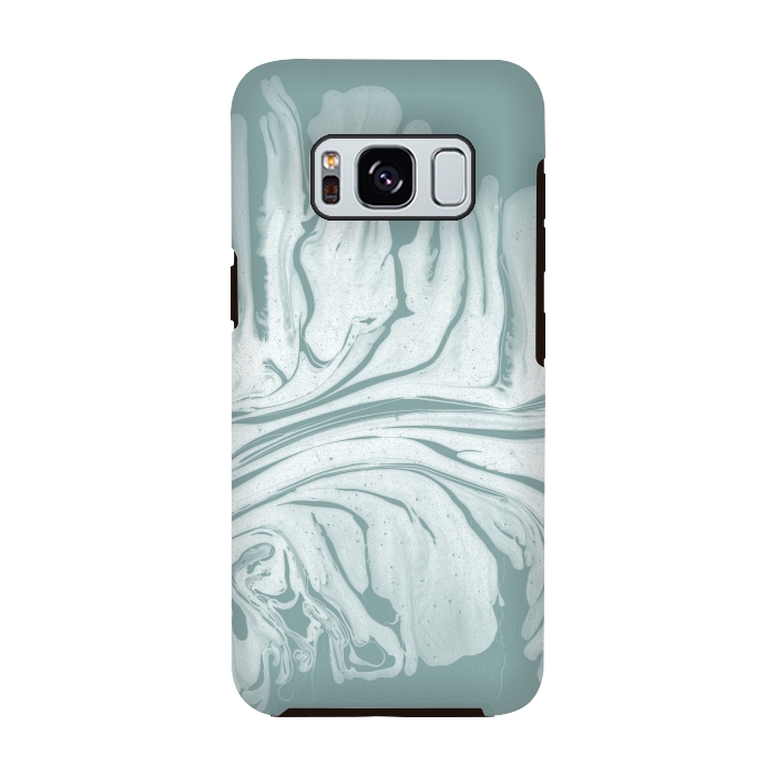 Galaxy S8 StrongFit Teal Liquid Paint by Andrea Haase