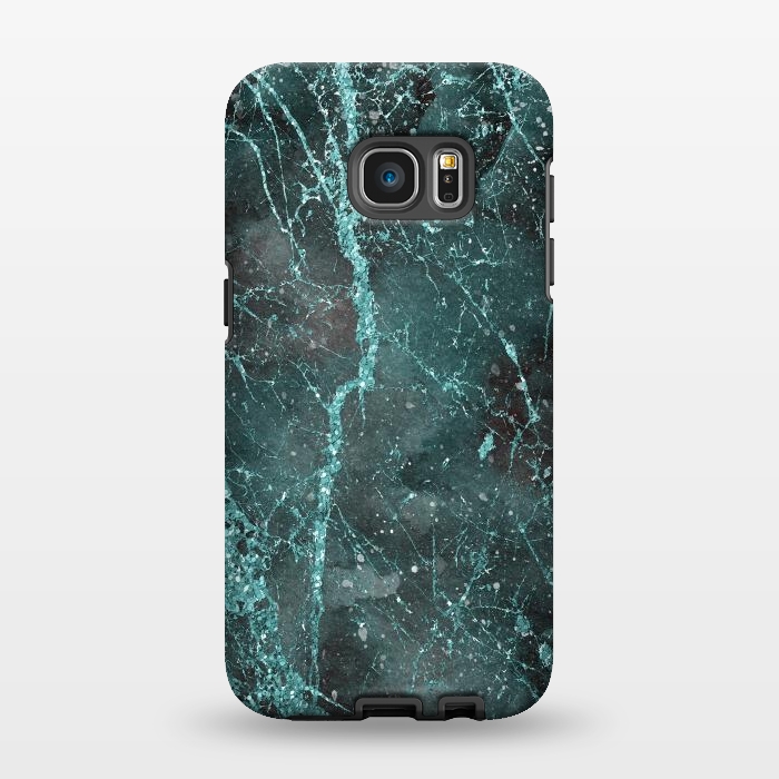 Galaxy S7 EDGE StrongFit Glamorous Turquoise Glitter 2 by Andrea Haase