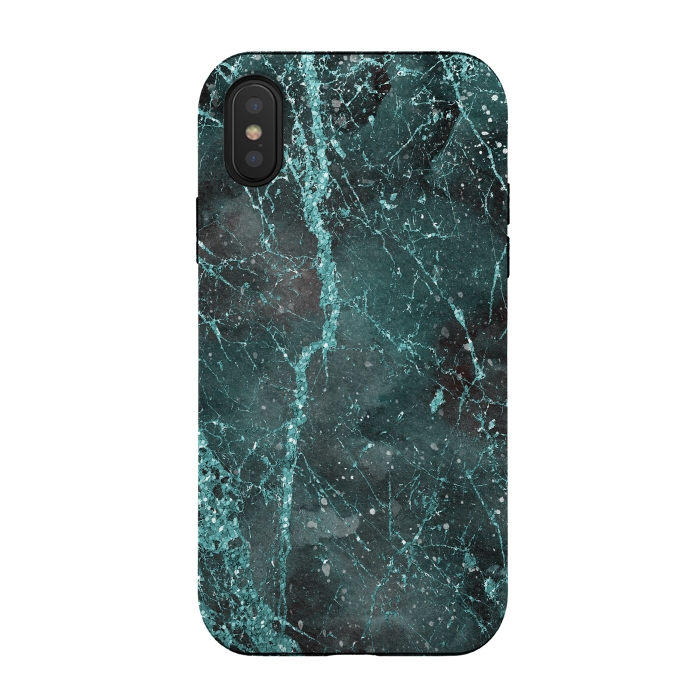 iPhone Xs / X StrongFit Glamorous Turquoise Glitter 2 by Andrea Haase