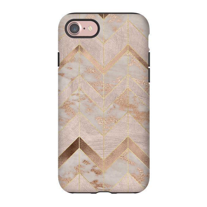 iPhone 7 StrongFit Marble Rosegold Chevron by  Utart