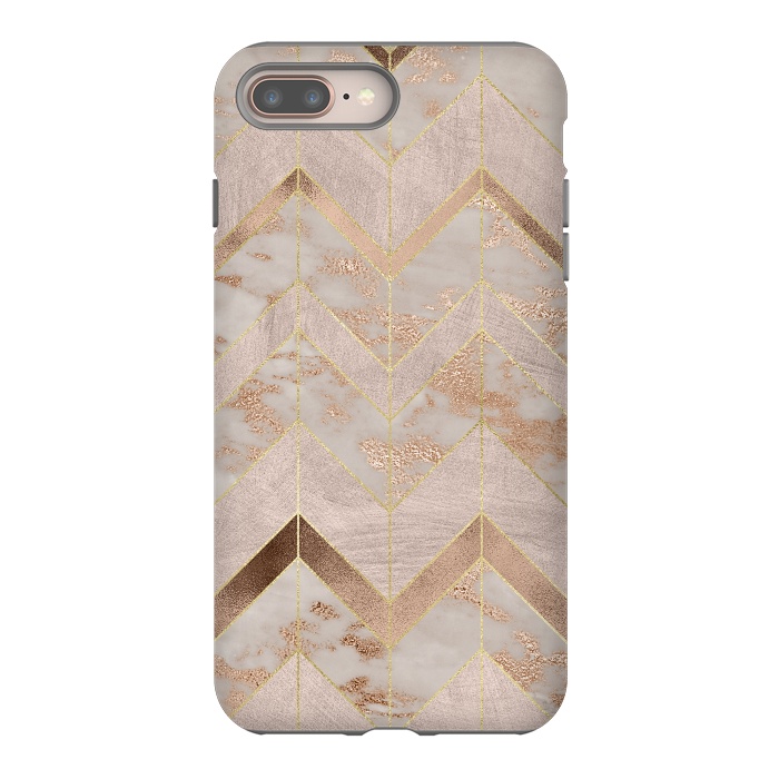 iPhone 7 plus StrongFit Marble Rosegold Chevron by  Utart