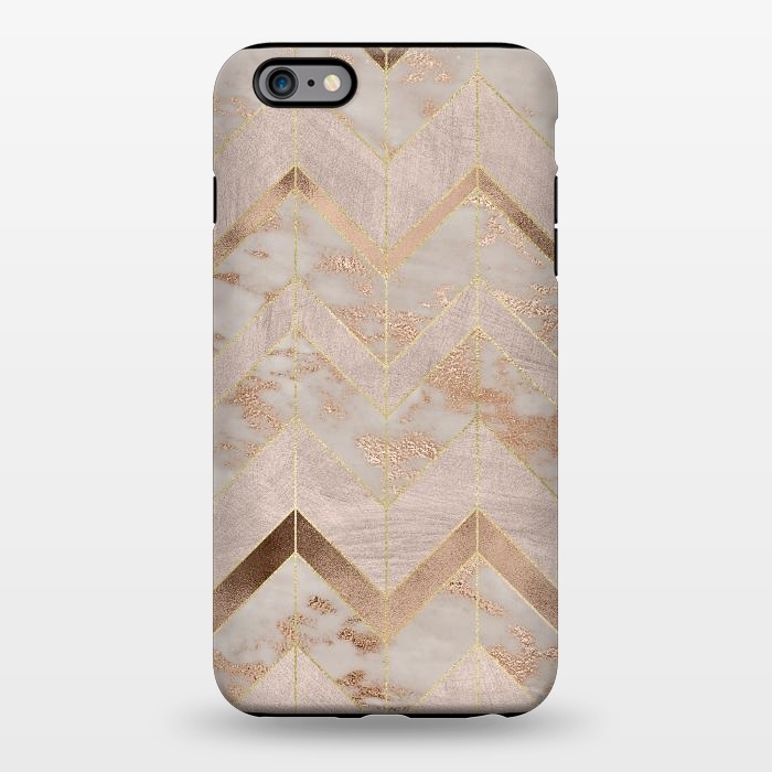 iPhone 6/6s plus StrongFit Marble Rosegold Chevron by  Utart
