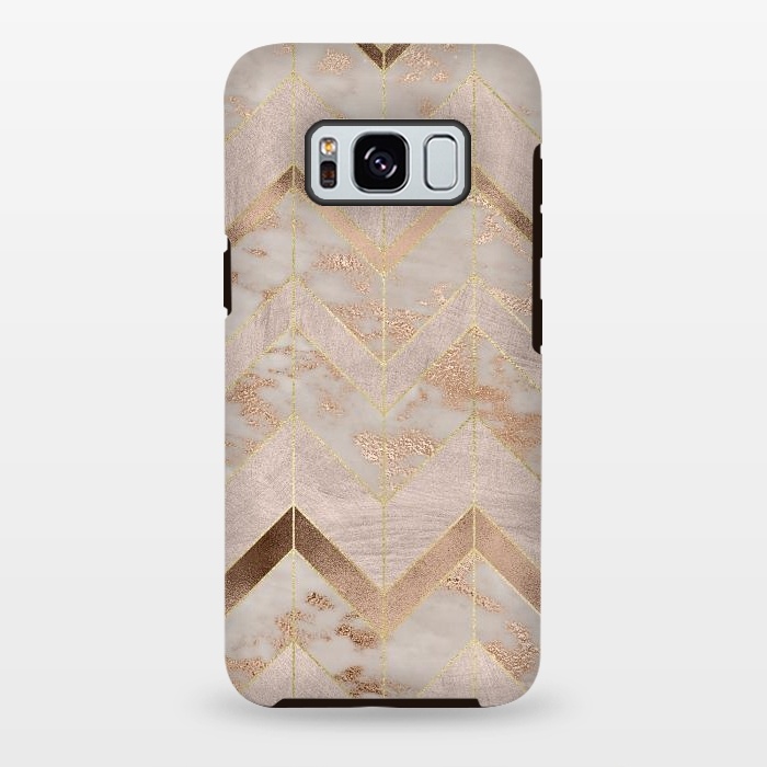 Galaxy S8 plus StrongFit Marble Rosegold Chevron by  Utart