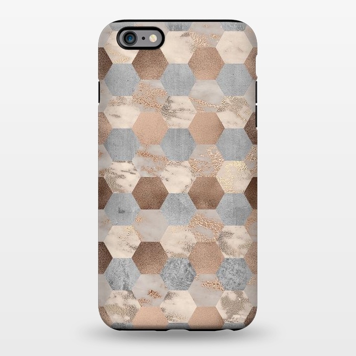 iPhone 6/6s plus StrongFit Marble Rose Gold Honeycomb Pattern by  Utart