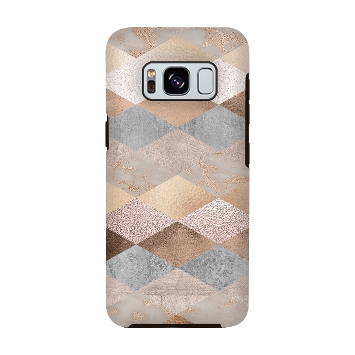 Galaxy S8 StrongFit Marble Rose Gold Argyle by  Utart