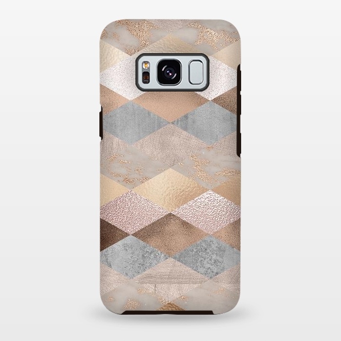 Galaxy S8 plus StrongFit Marble Rose Gold Argyle by  Utart
