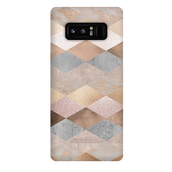 Galaxy Note 8 StrongFit Marble Rose Gold Argyle by  Utart